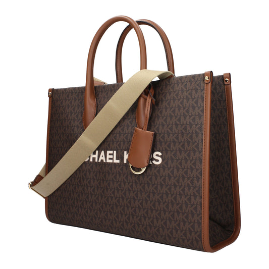 Кафява текстилна чанта Michael Kors