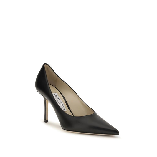 Дамски обувки на висок ток Jimmy Choo от черна телешка кожа Bos Taurus
