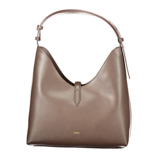 Дамска чанта Furla от кафява кожа