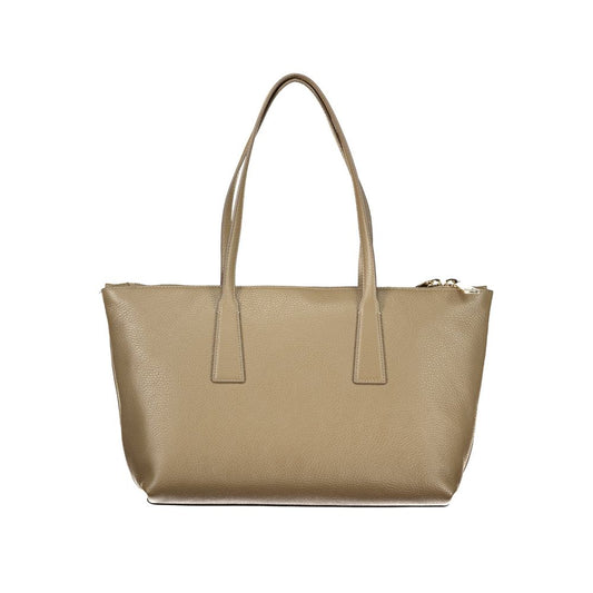 Зелена дамска чанта от кожа Furla
