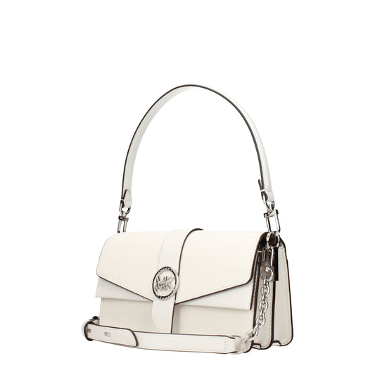 Бяла кожена чанта Michael Kors