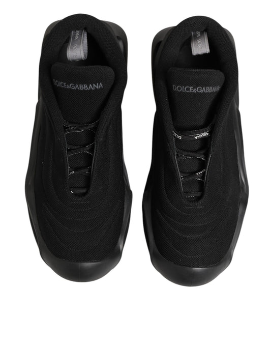Мъжки ниски маратонки Dolce & Gabbana "Wave" с връзки, черни
