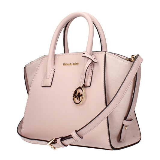Розова кожена чанта Michael Kors