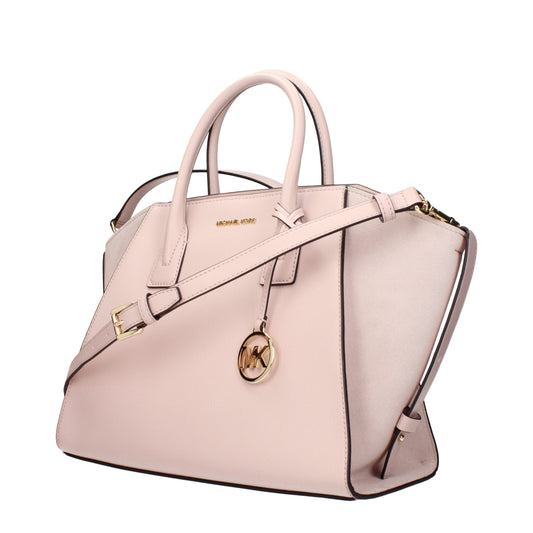 Розова кожена чанта Michael Kors