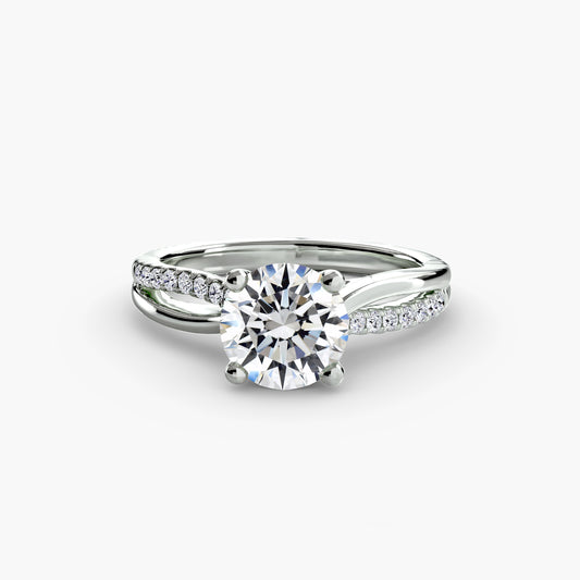 Solitaire Pavé Split Shank