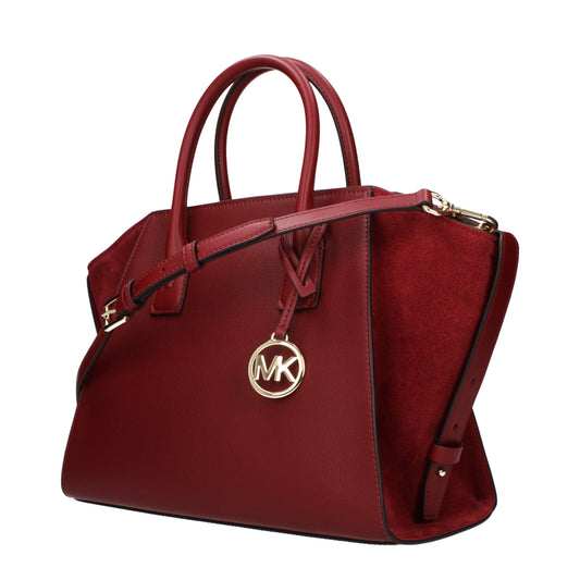 Червена кожена чанта Michael Kors