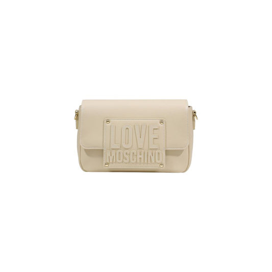 Love Moschino Кремава полиетиленова чанта