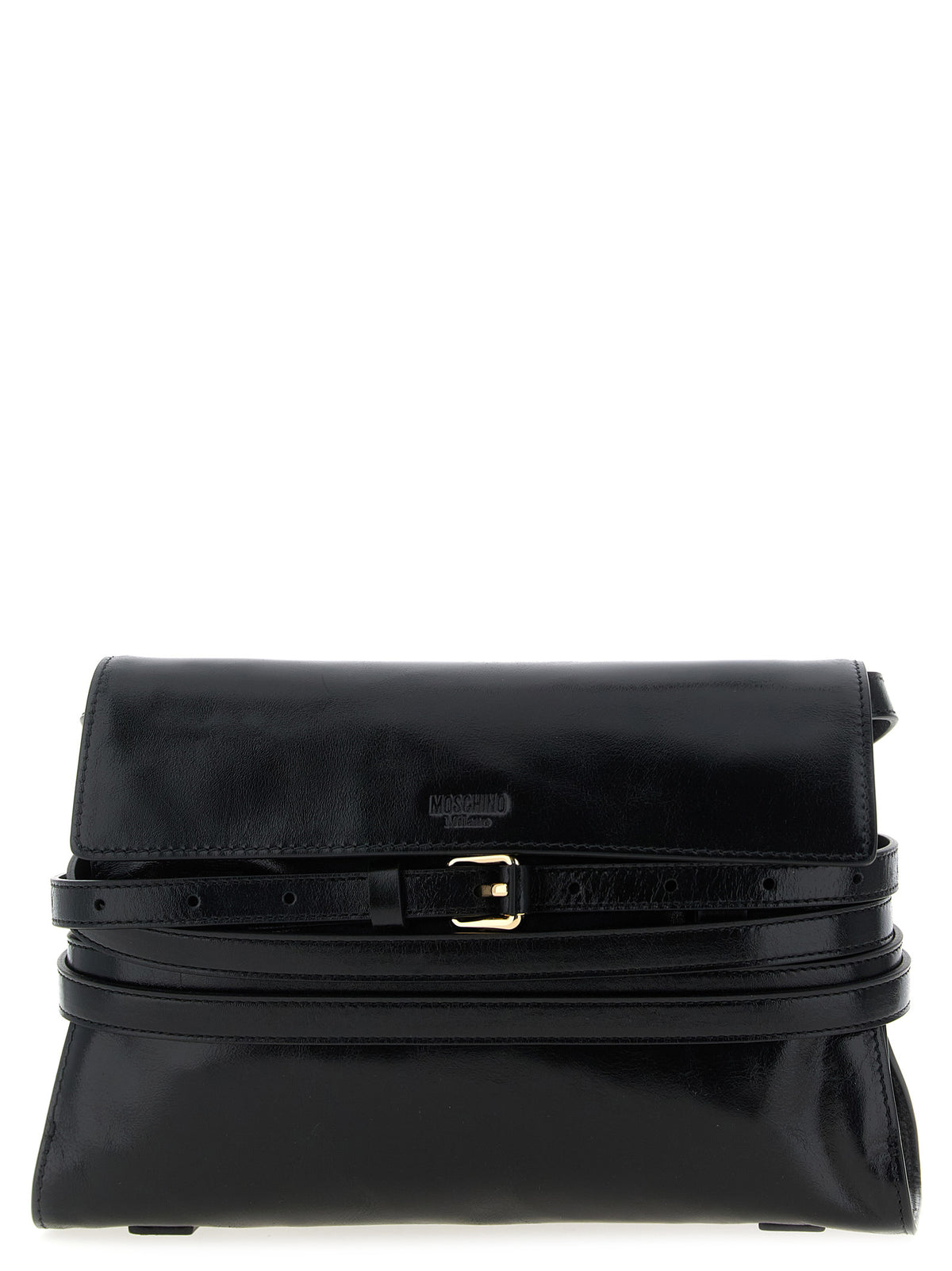 Moschino Black Leather Crossbody Bag