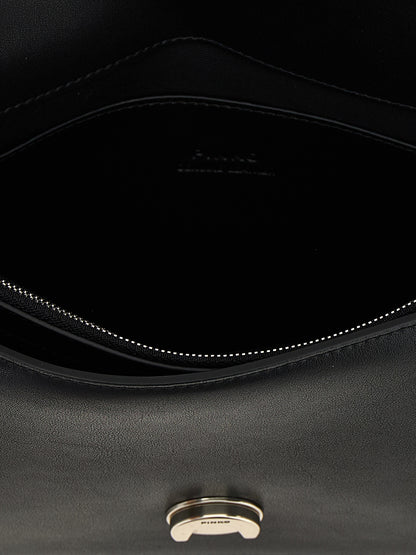 PINKO Black Goatskin Crossbody Bag