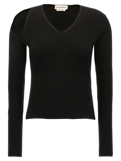 Alexander McQueen Black Wool Cardigan