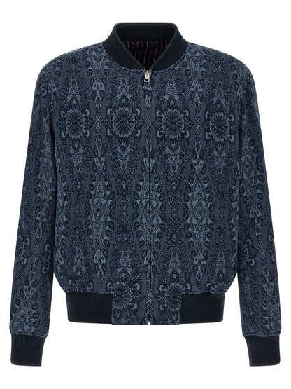 Etro Blue Cotton Bomber