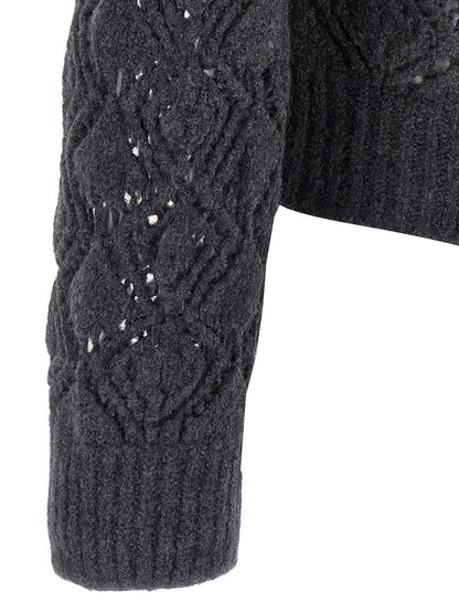 Jil Sander Gray Virgin Wool Cardigan