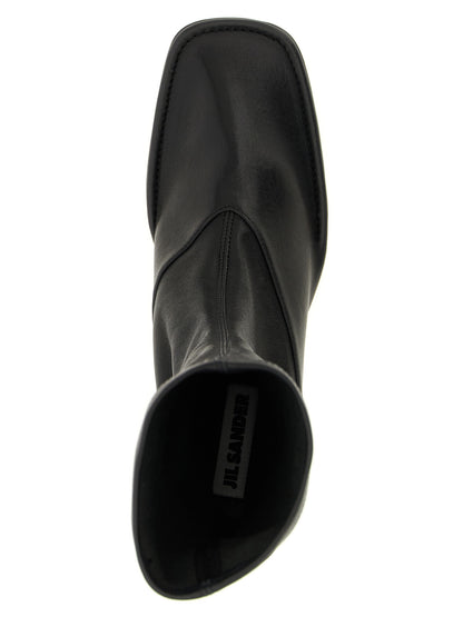 Jil Sander Black Lamb Leather Ankle Boots