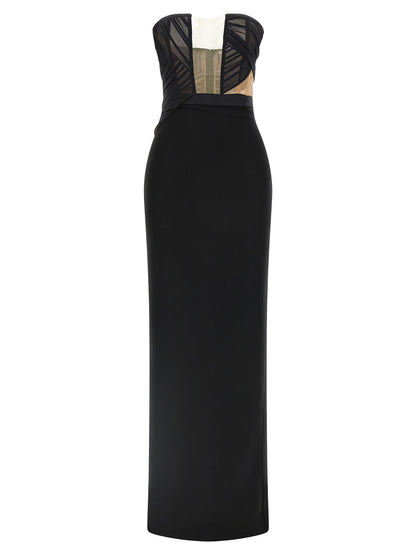 Nensi Dojaka Black Viscose Long Dress