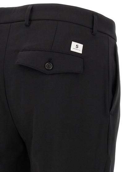 Department 5 Black Virgin Wool Cropped Pants
