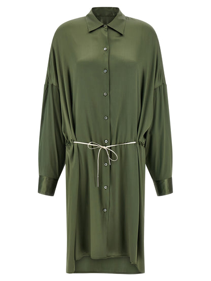 Dries Van Noten Bicolor Silk Midi Dress