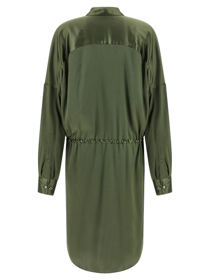 Dries Van Noten Bicolor Silk Midi Dress