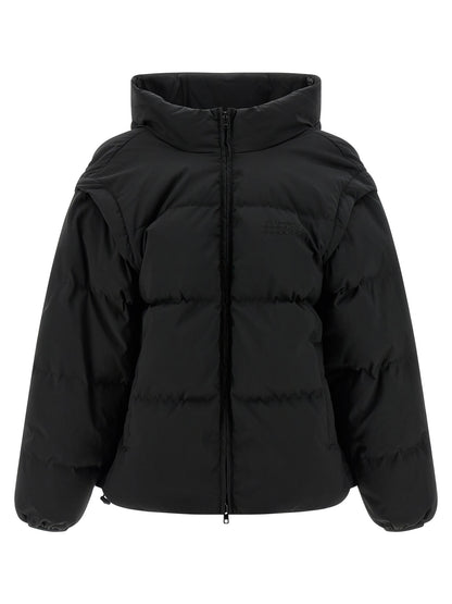 MM6 Maison Margiela Black Polyester Full-Length Jacket