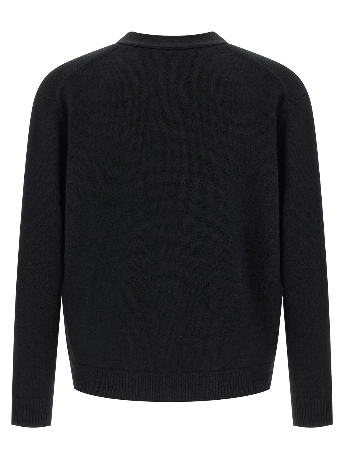 Maison Kitsuné Black Merino Wool Cardigan