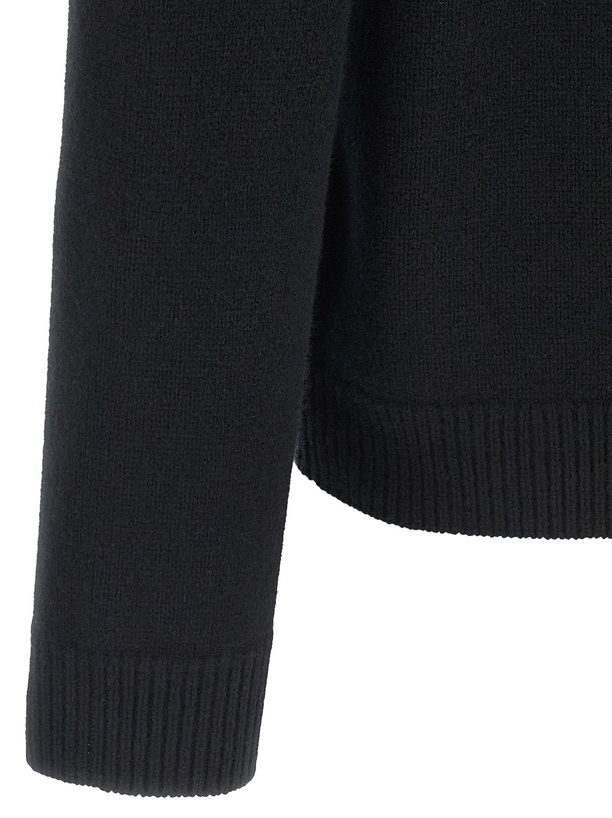 Maison Kitsuné Black Merino Wool Cardigan