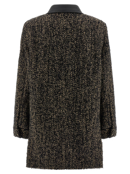 Max Mara Multicolor Virgin Wool Shell Jacket
