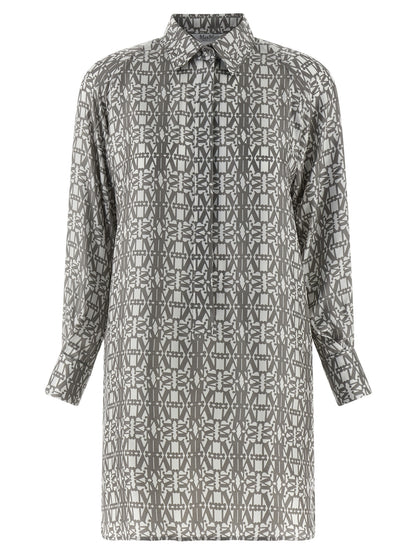 Max Mara Gray Silk Short Dress