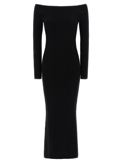 Max Mara Black Wool Long Dress