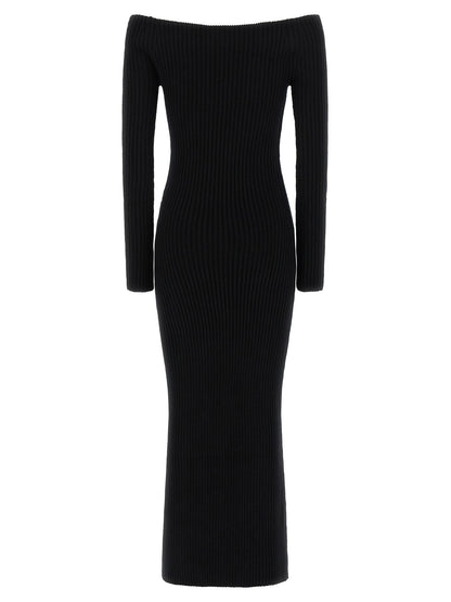 Max Mara Black Wool Long Dress
