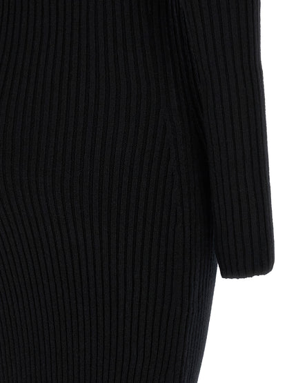 Max Mara Black Wool Long Dress