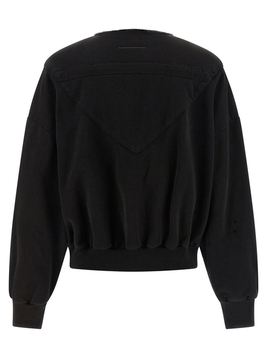 MM6 Maison Margiela Black Cotton Sweatshirt