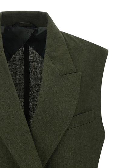 Max Mara Bicolor Linen Sleeveless Jacket