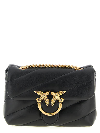 PINKO Black Lamb Leather Crossbody Bag