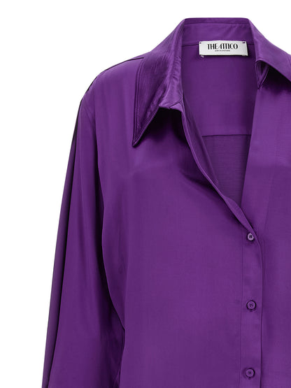 The Attico Purple Rayon Midi Dress