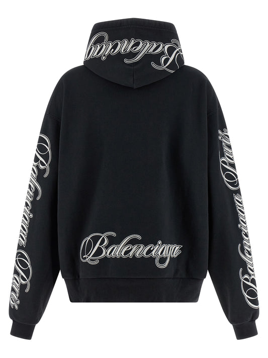 Balenciaga Black Cotton Hoodie