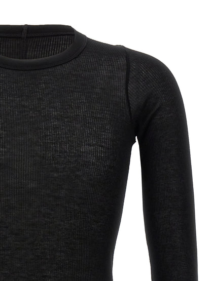 Rick Owens Black Viscose T-Shirt