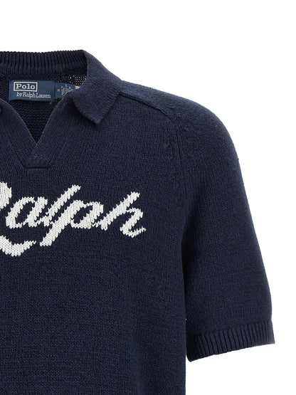 Polo Ralph Lauren Blue Linen Cardigan
