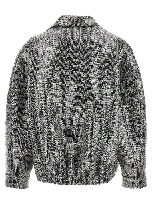 PINKO Silver Polyester Bomber