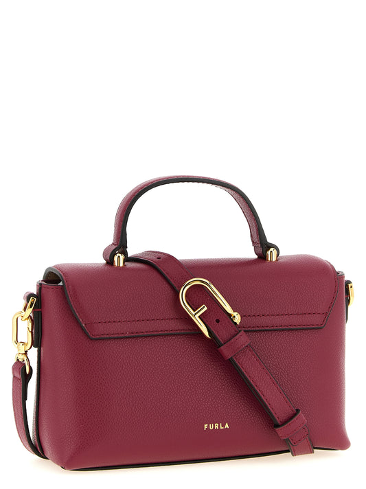 Червена дамска чанта от телешка кожа Furla