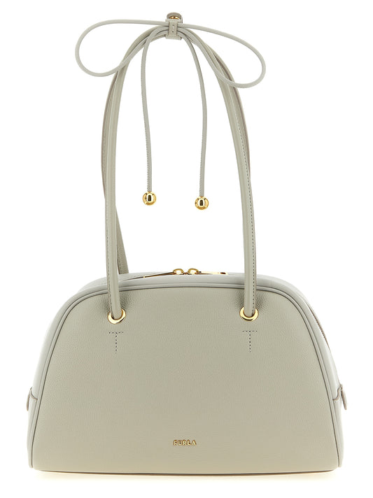 Furla Сива телешка кожена чанта