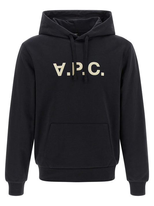 A.P.C. Черен памучен суитшърт с качулка