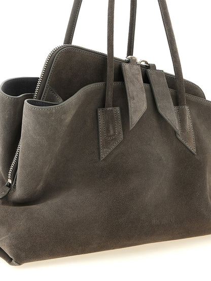 The Attico Gray Bovine Leather Shoulder Bag