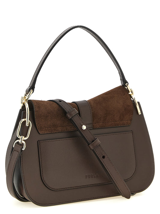 Дамска чанта Furla от кафява телешка кожа