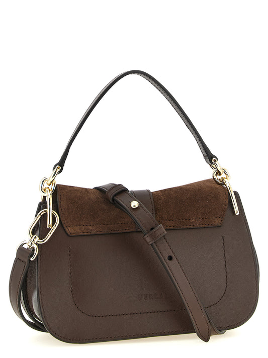 Дамска чанта Furla от кафява телешка кожа