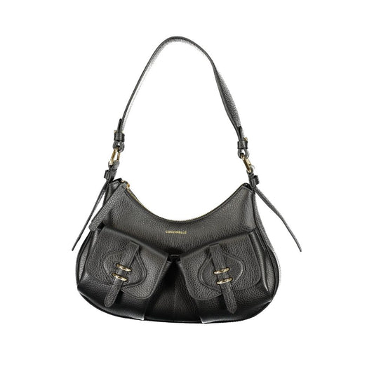 Coccinelle Nero Leather Women's Bag with Multiple Pockets