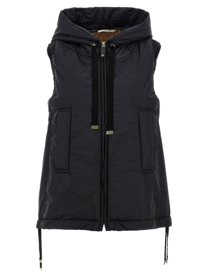 Max Mara Black Polyester Sleeveless Jacket