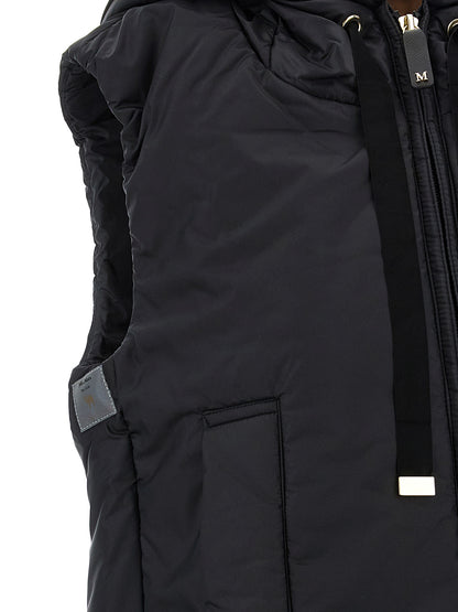 Max Mara Black Polyester Sleeveless Jacket