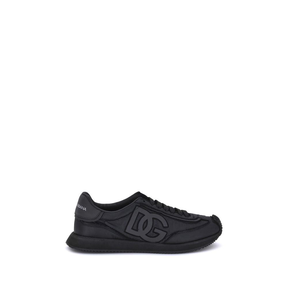 Dolce & Gabbana Black Polyester Low Top Sneakers