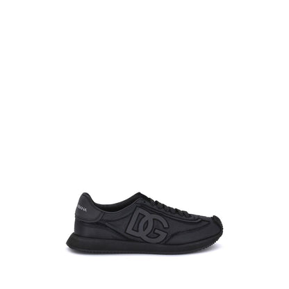 Dolce & Gabbana Black Polyester Low Top Sneakers