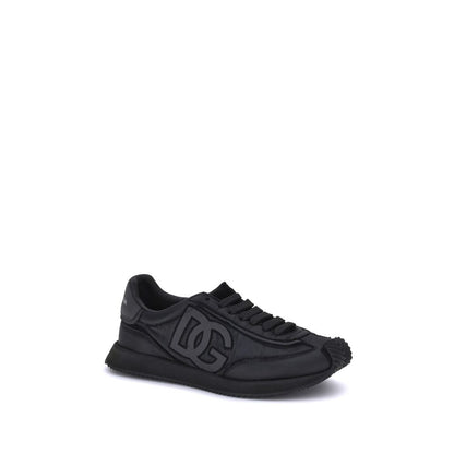 Dolce & Gabbana Black Polyester Low Top Sneakers