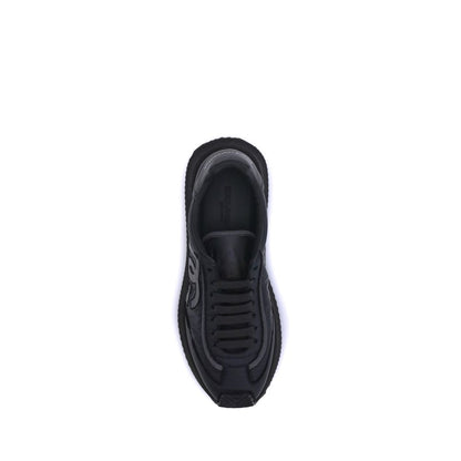 Dolce & Gabbana Black Polyester Low Top Sneakers